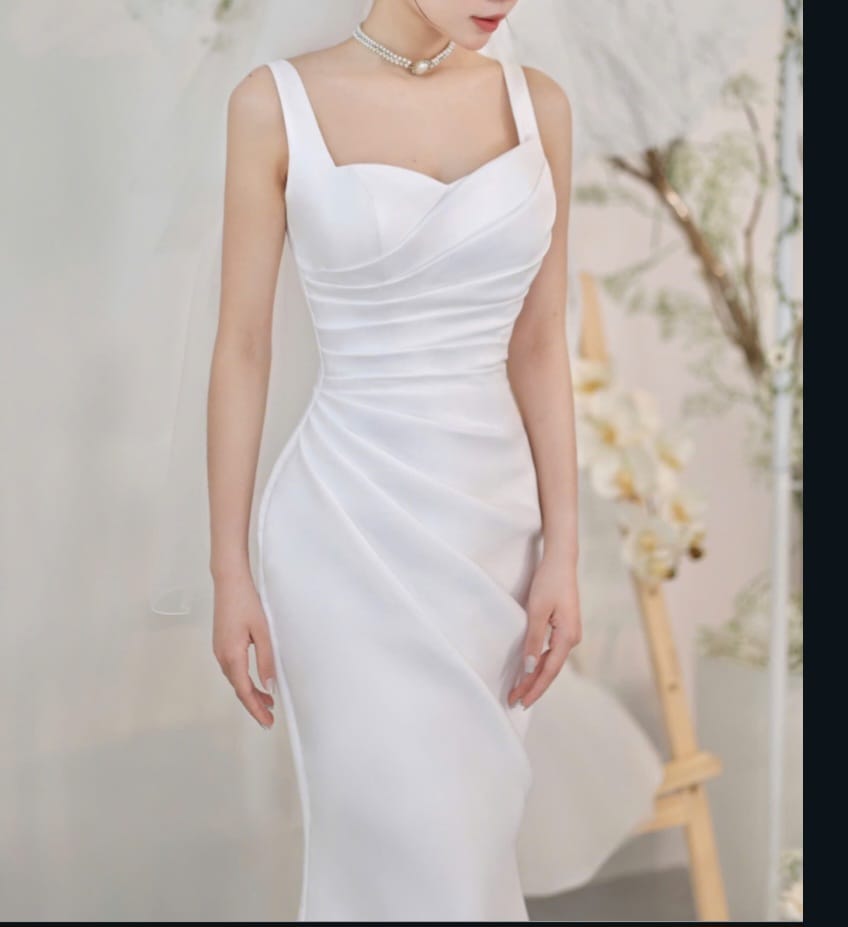 BRISA - Ruched Matte Satin Wedding Dress