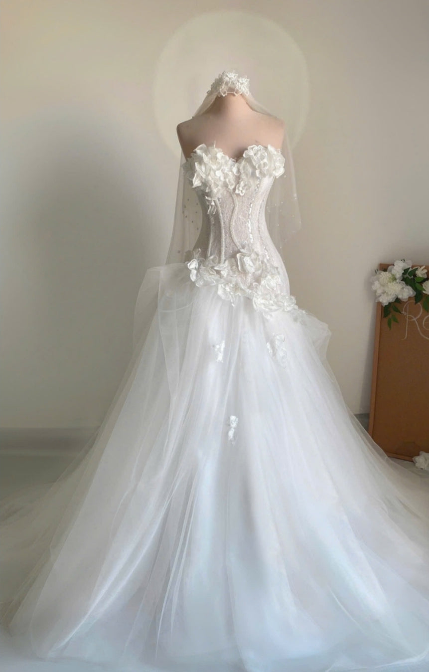 Celina - 3D Lace Fit-and-Flare Wedding Dress