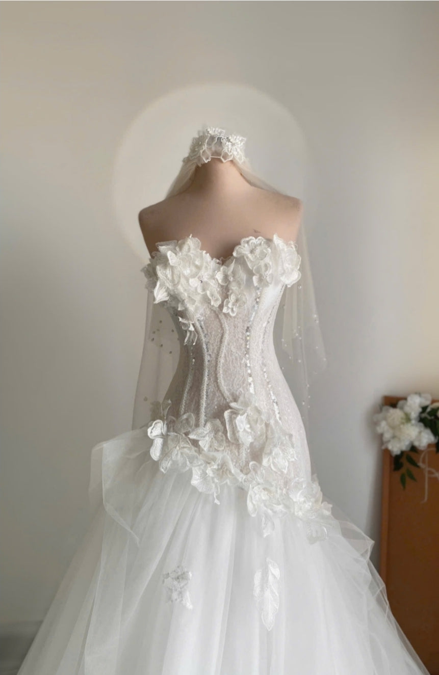 Celina - 3D Lace Fit-and-Flare Wedding Dress