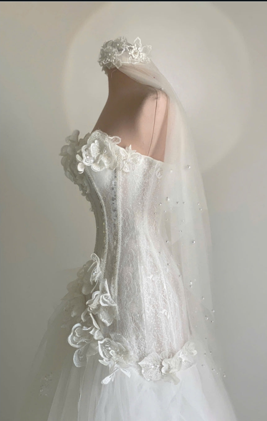 Celina - 3D Lace Fit-and-Flare Wedding Dress