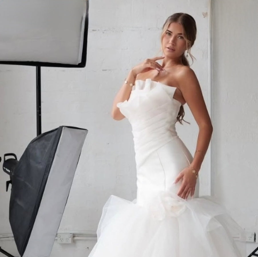CAMELIA - Mikado & Tulle Fit-and-Flare Wedding Dress